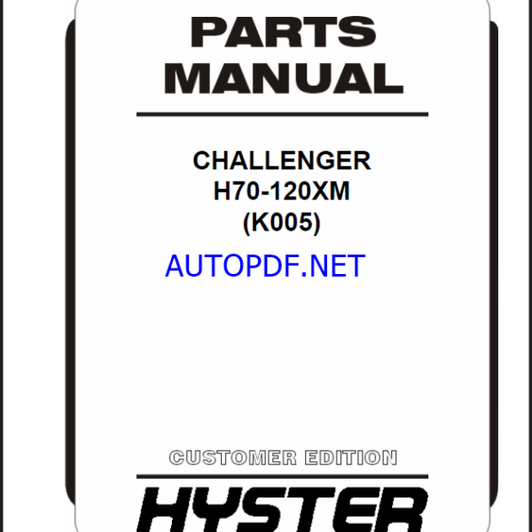 Hyster H70-120XM (K005) Challenger Forklift Parts Manual