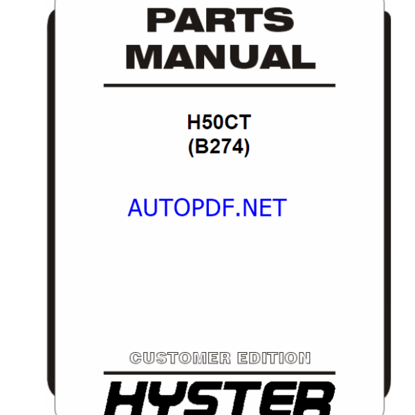 Hyster H60, H70, H80, H90C Challenger (C005) Forklift Parts Manual