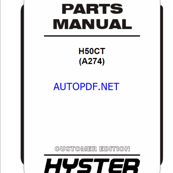 Hyster H50CT (A274) Forklift Parts Manual