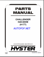 Hyster H45, H65XM (H177) Challenger Forklift Parts Manual