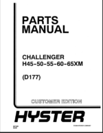 Hyster H45, H50, H55, H60, H65XM Challenger (D177) Forklift Parts Manual