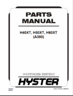Hyster H40XT, H50XT, H60XT (A380) Forklift Parts Manual