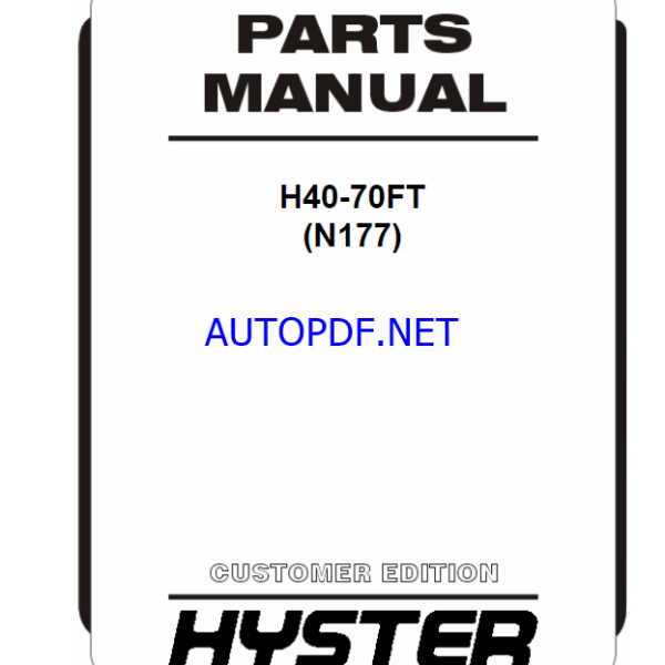 Hyster H40, H70FT (N177) Forklift Parts Manual