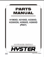 Hyster H190XD, H210XD, H230XD, H230XDS, H250XD, H280XD (P007) Forklift Parts ManualHyster H190XD, H210XD, H230XD, H230XDS, H250XD, H280XD (P007) Forklift Parts Manual