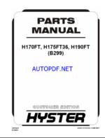 Hyster H170FT, H175FT36, H190FT (B299) Forklift Parts Manual