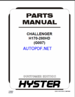 Hyster H170, H280HD (G007) Challenger Forklift Parts Manual