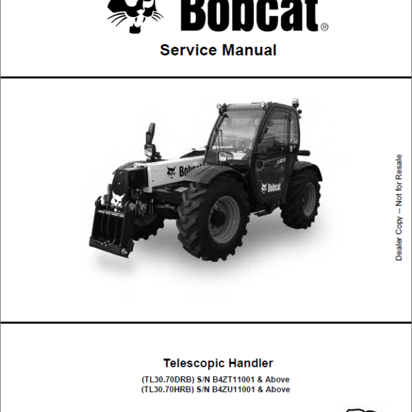 Bobcat TL3070 VersaHANDLER® TTC, Telescopic Handler Service Manual (7400365) (SN B4ZU11001-B4ZU99999)