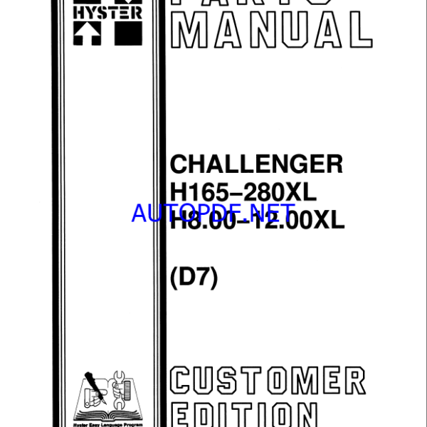 Hyster H165-280XL, H8.00, H12.00XL (D7) Forklift Parts Manual