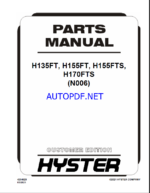 Hyster H135FT, H155FT, H155FTS, H170FTS (N006) Forklift Parts Manual