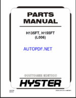 Hyster H135FT, H155FT (L006) Forklift Parts Manual