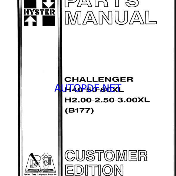Hyster H40, H50, H60XL, H2.00, H2.50, H3.00XL (B177) Forklift Parts Manual