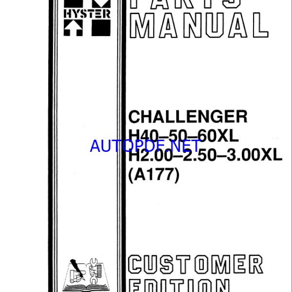 Hyster H40, H50, H60XL, H2.00, H2.50, H3.00XL (A177) Forklift Parts Manual