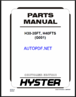 Hyster H30-35FT, H40FTS (G001) Forklift Parts Manual
