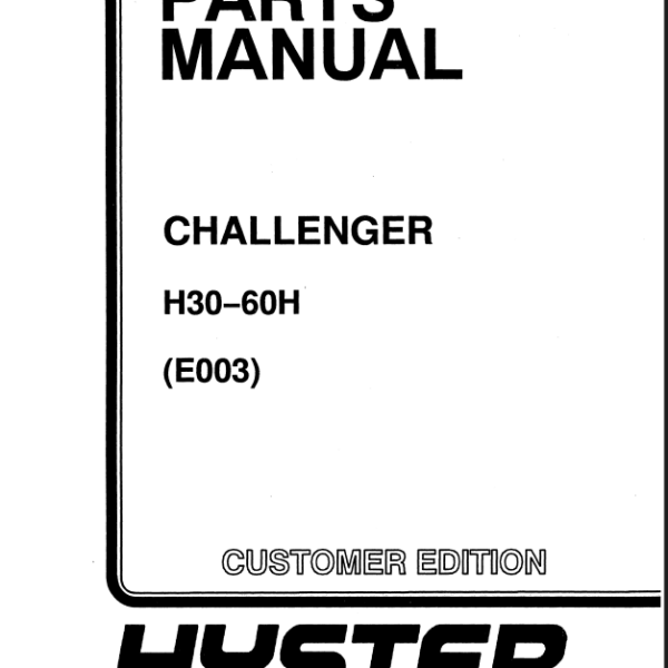 Hyster H30, H60H (E003) Challenger Forklift Parts Manual