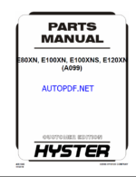 Hyster E80XN, E100XN, E100XNS, E120XN (A099) Forklift Parts Manual