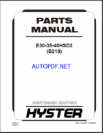 Hyster E30, E35, E40HSD2 (B219) Forklift Parts Manual