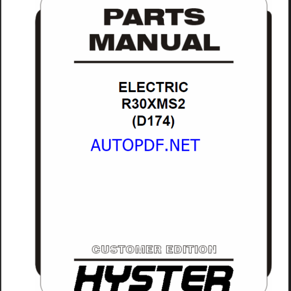 Hyster R30XMS2 (D174) Forklift Parts Manual