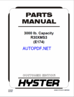 Hyster R30XMS3 (E174) Forklift Parts Manual