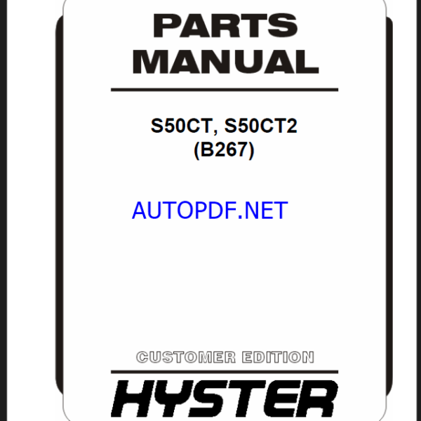 Hyster S50CT, S50CT2 (B267) Forklift Parts Manual