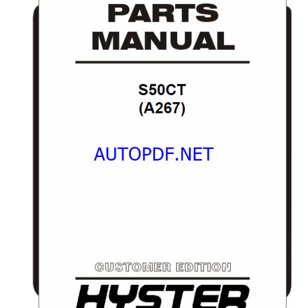 Hyster S50CT (A267) Forklift Parts Manual