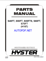 Hyster S40FT, S50FT, S55FTS, S60FT, S70FT (H187) Forklift Parts Manual