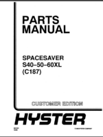 Hyster S40, S50, S60XL (C187) Spacesaver Forklift Parts Manual