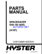 Hyster S40, S50, S60XL (A187) Spacesaver Forklift Parts Manual