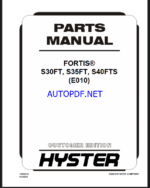 Hyster S30FT, S35FT, S40FTS (E010) Forklift Parts Manual
