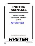Hyster S25-40XM; S40XMS (C010) Spacesaver Forklift Parts Manual