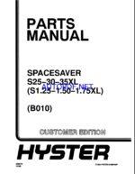 Hyster S25, S30, S35XL (S1.25, S1.50, S.175XL) (B010) Forklift Parts Manual