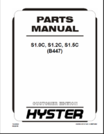 Hyster S1.0C, S1.2C, S1.5C (B447) Forklift Parts Manual