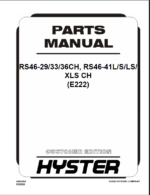 Hyster RS46-29, RS46-33, RS46-36CH, RS46-41L, RS46-S, RS46-LS, RS46-XLS CH (E222) Forklift Parts Manual