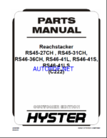 Hyster RS45-27CH , RS45-31CH, RS46-36CH, RS46-41L, RS46-41S, RS46-41LS (C222) Forklift Parts Manual