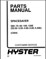 Hyster S60, S70, S80, S100, S120E (S3.00, S3.50, S4.00, S5.00, S5.50E) (C004) Forklift Parts Manual