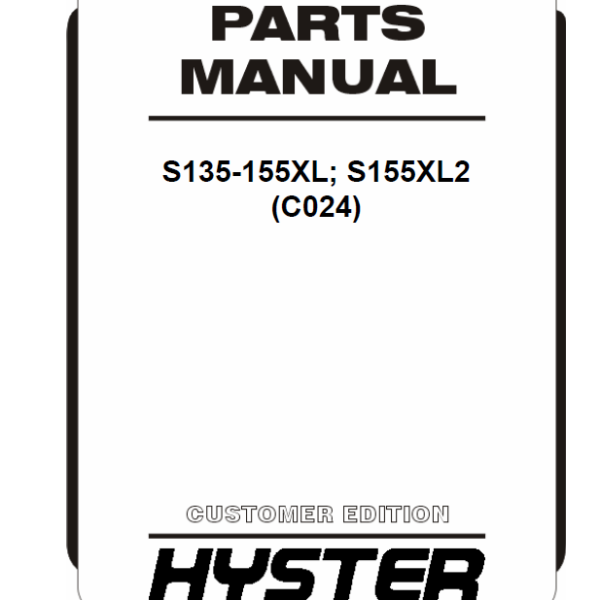 Hyster S135-155XL; S155XL2 (C024) Forklift Parts Manual