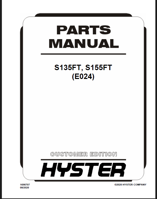 Hyster S135FT, S155FT (E024) Forklift Parts Manual
