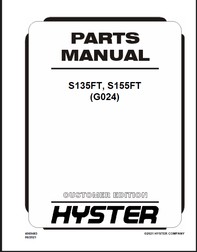 Hyster S135FT, S155FT (G024) Forklift Parts Manual