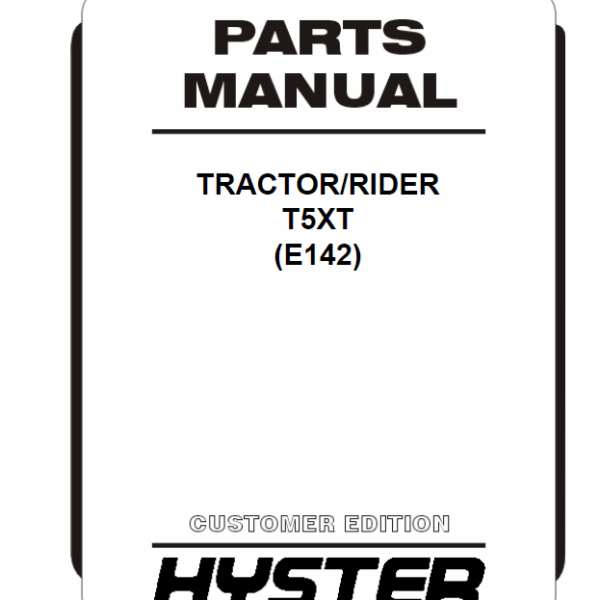 Hyster T5XT (E142) Tractor Rider Parts Manual