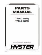 Hyster T5ZAC (B476) T7ZAC (B477) Forklift Parts Manual