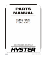 Hyster T5ZAC (C476) T7ZAC (C477) Forklift Parts Manual