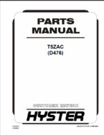 Hyster T5ZAC (D476) Forklift Parts Manual
