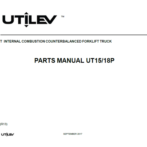 Hyster UT15, UT18P Forklift Parts Manual