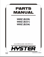 Hyster W65Z (B229) W60Z (B231) W80Z (B234) Forklift Parts Manual