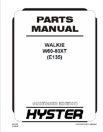 Hyster W60-80XT (E135) Walkie Parts Manual