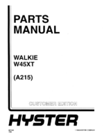 Hyster W45XT (A215) Walkie Parts Manual