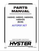 Hyster H400HD, H450HD, H400HDS, H450HDS (B236) Forklift Parts Manual