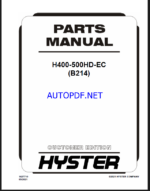 Hyster H400, H500HD-EC (B214) Forklift Parts Manual
