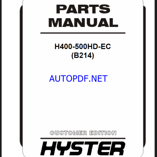 Hyster H400, H500HD-EC (B214) Forklift Parts Manual