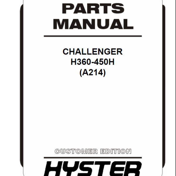 Hyster H360-450H(A214) Challenger Forklift Parts Manual
