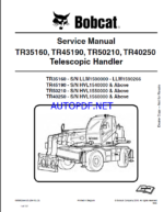 Bobcat TR35160 VersaHANDLER® TTC, Telescopic Handler Service Manual (6989624) (SN LLM1590000-LLM1599999)